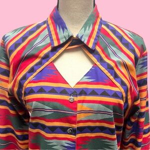 Vintage 80s 90s Western Rodeo Southwestern Shirt